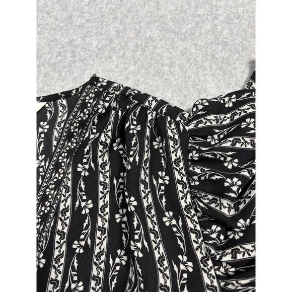 Max Studio Women's Peplum Long Sleeve Blouse Floral B/W 2-Pack Combo Size S - Picture 9 of 10